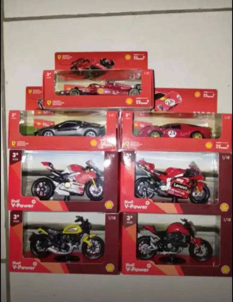 Diecast Shell motor dan mobil