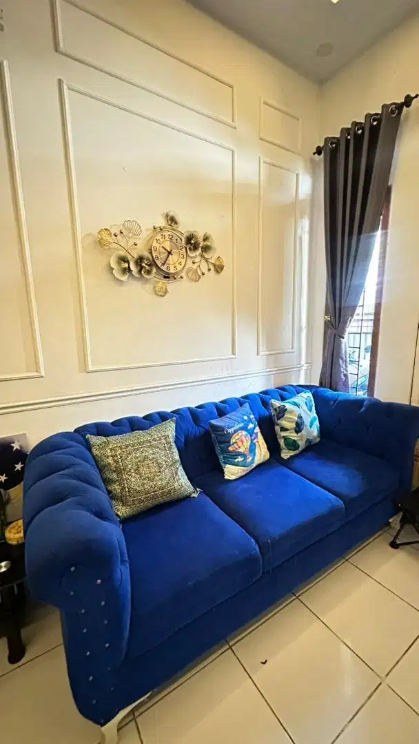 Sofa 3 seater blue electric