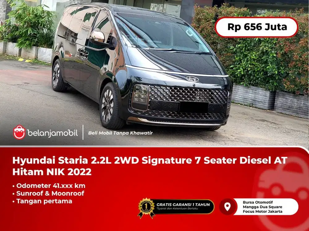 [ 7 SEATER ] Hyundai Staria 2.2L 2WD Signature Diesel AT Hitam 2022