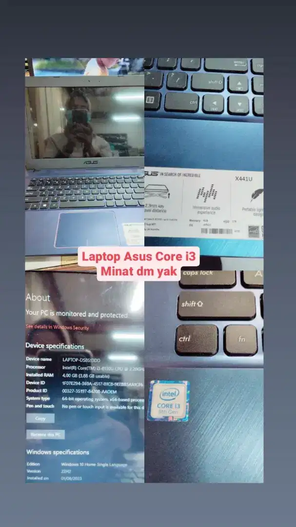 Laptop Asus Core I3 HANYA 4jt an
