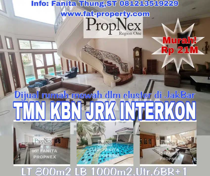 Dijual rumah mewah di Tmn Kbn Jrk Interkon,JakBar LT 800m2 LB 1000m2