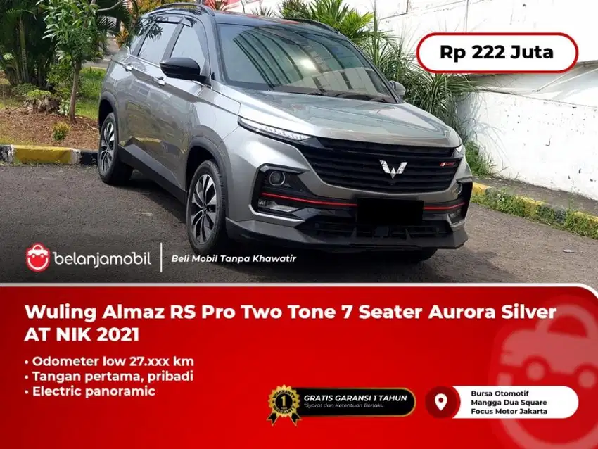 [ LOW KM ] Wuling Almaz RS Pro Two Tone 7Seater AT 2021 2022