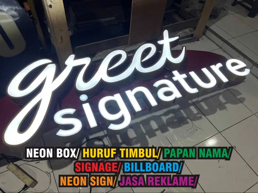 Papan Nama Huruf Timbul | Sign Neon Box | Plang Toko