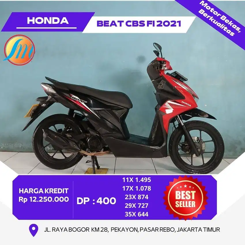 HONDA BEAT CBS FI TAHUN 2021 MESIN HALUS, BODI MULUS, PAJAK HIDUP
