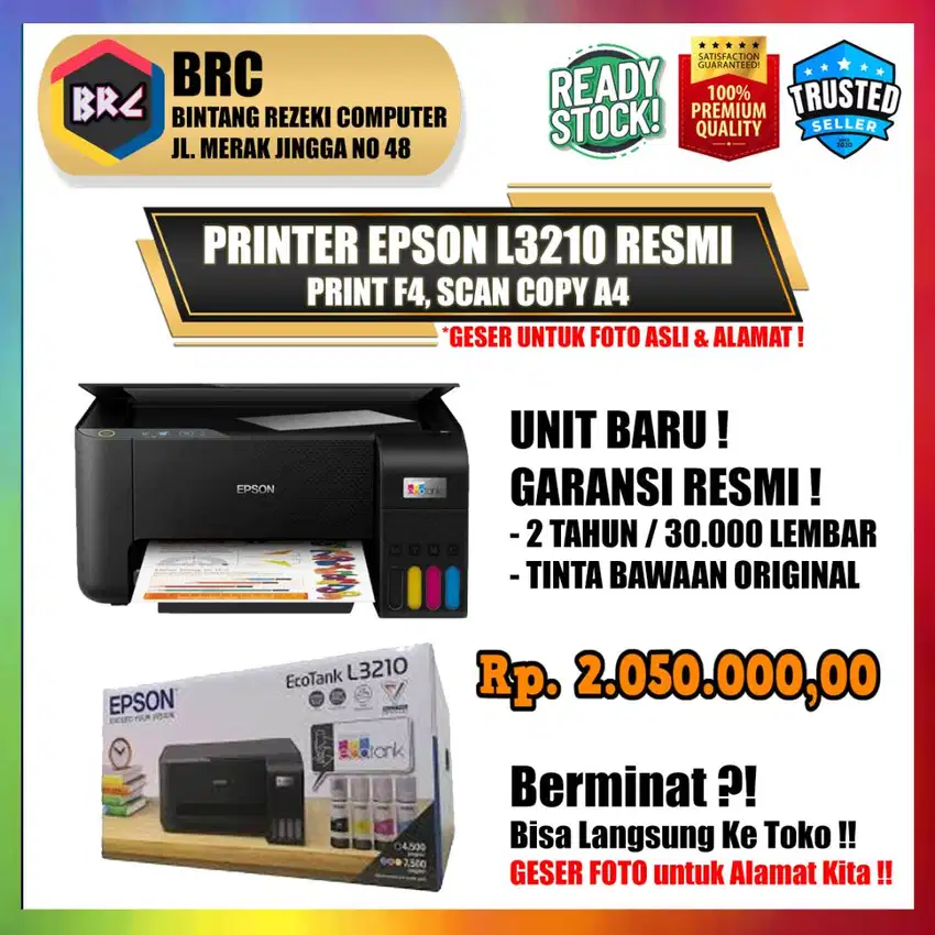 Printer Epson L3210 3in1 Print Scan Copy Garansi Resmi 2 Tahun