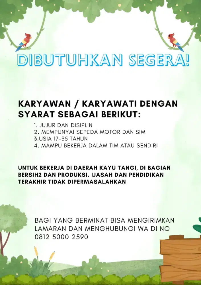 Lowongan kerja bersih2