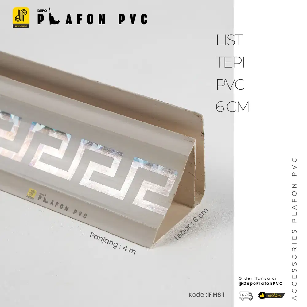 Lis PVC Pinggir 6 cm | Panjang 4 Meter