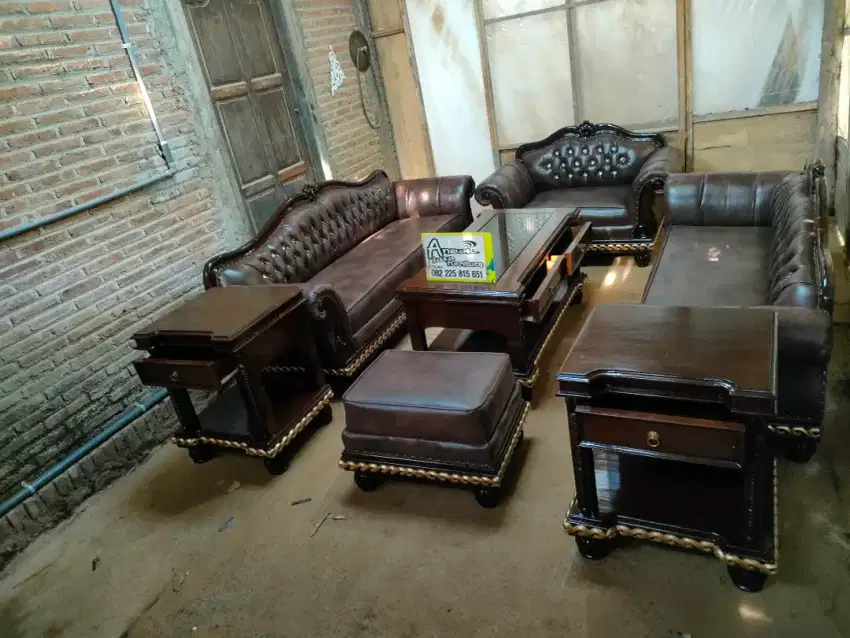 Kursi tamu bangku sofa minimalis full kayu jati