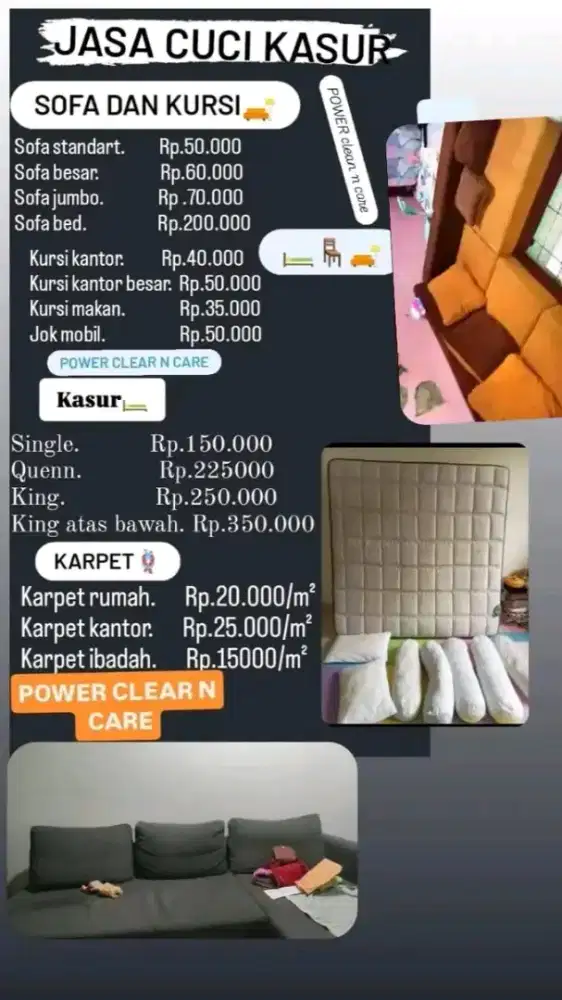 cuci sofa springbed jok mobil dan karpet