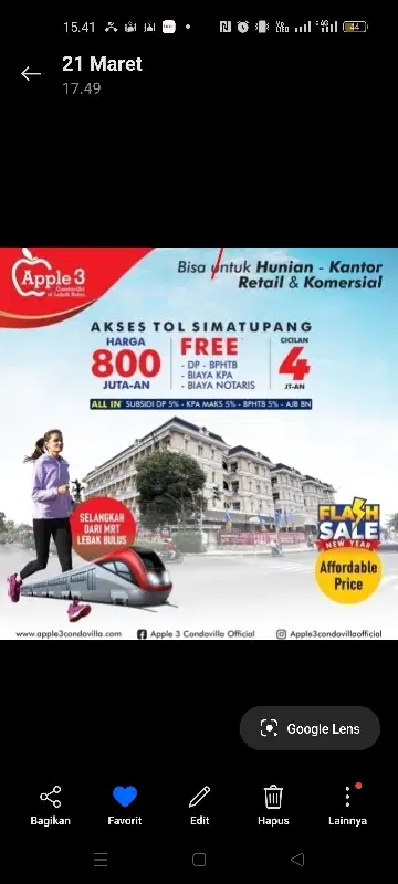 Hunian & Kantor dkt MRT Jakarta Selatan free cicilan 3 tahun