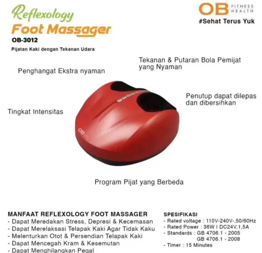 Alat pijat replexi untuk bagian kaki