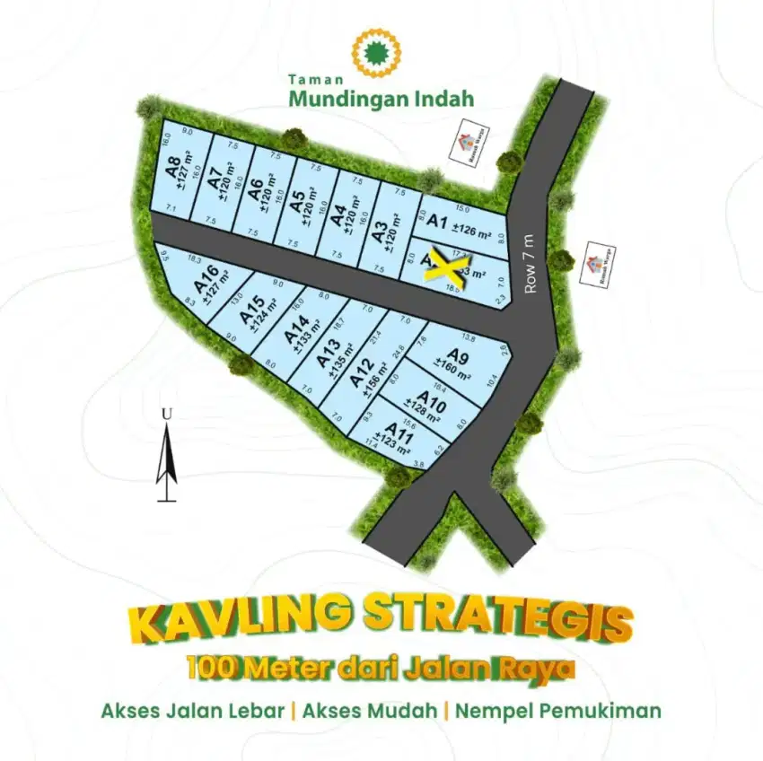 Tanah kapling siap bangun 100 m dari jalan raya