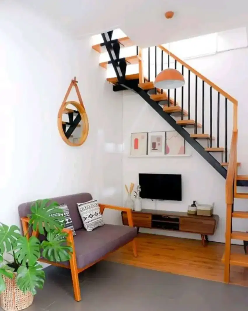 tangga rebah minimalis include railing