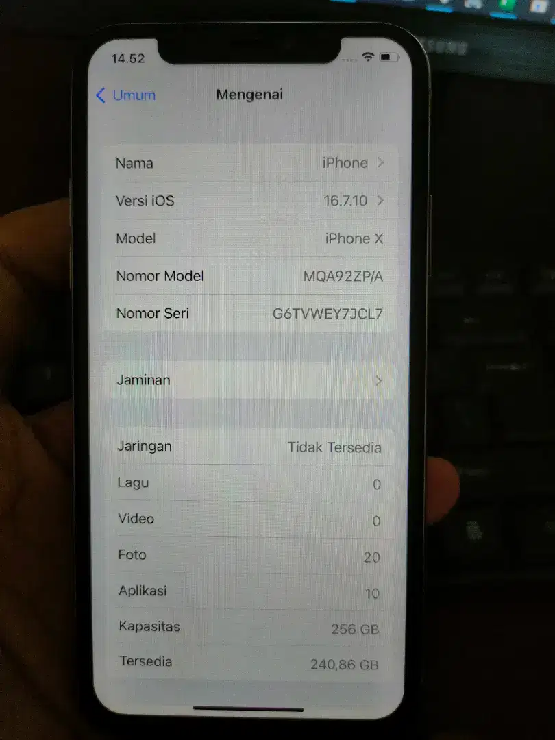 iPhone X 256 mantap