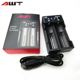 charger batrai 18650 awt 2slot