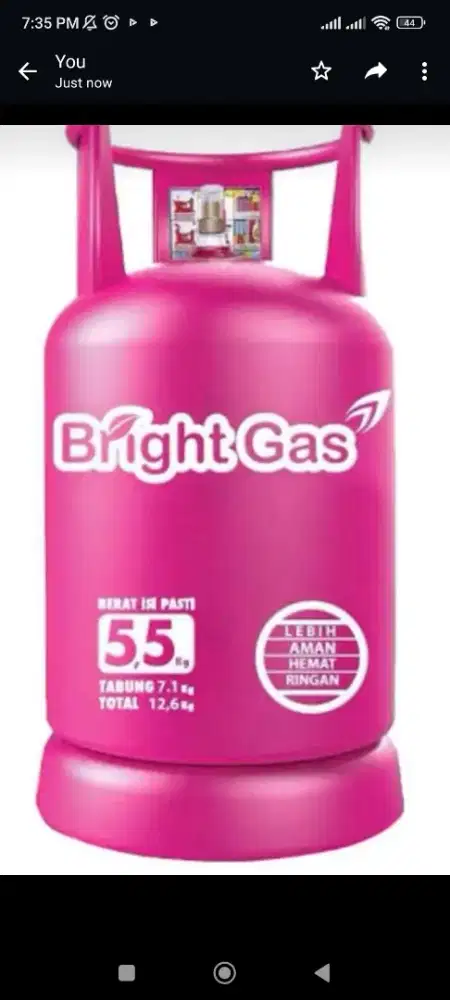 TABUNG BRIGHT GAS 5,5 Kg isi penuh segel diantar - free ongkir