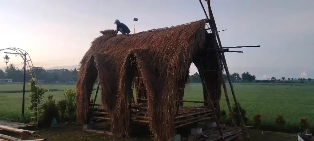 rumah bambu alang-alang resto
