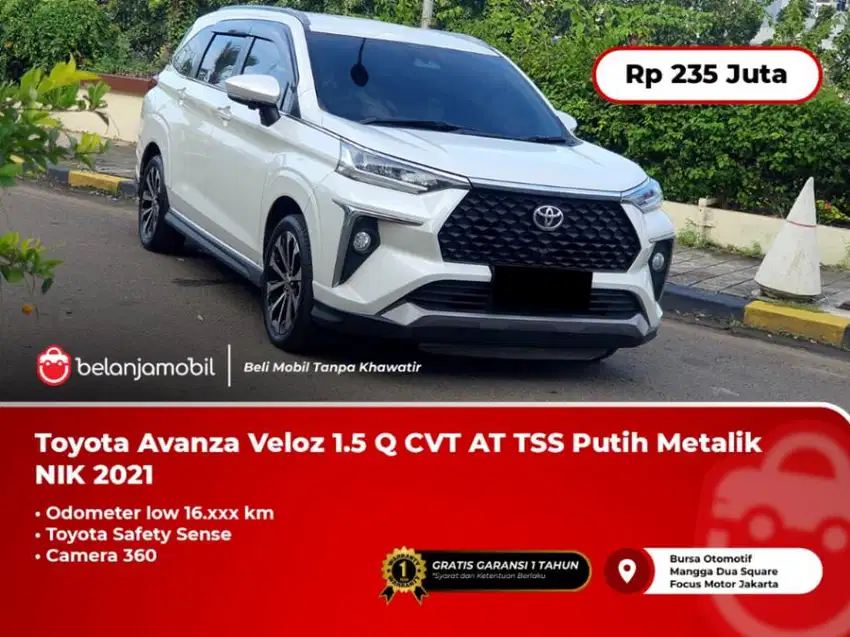 [ LOW KM ] Toyota Avanza Veloz 1.5 Q CVT AT TSS Putih 2021 2022