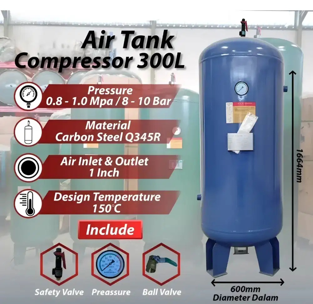 Tangki Udara 300 Liter Kompresor Air Tank 300 Liter Compressor