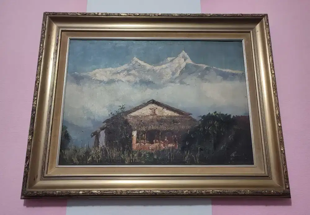 Lukisan eropa pegunungan salju