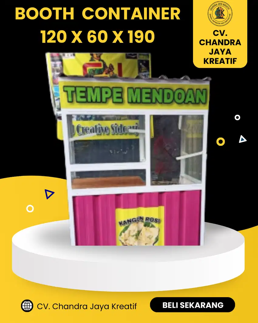 Booth kontainer 120 x 60 x 190 (bisa custom)