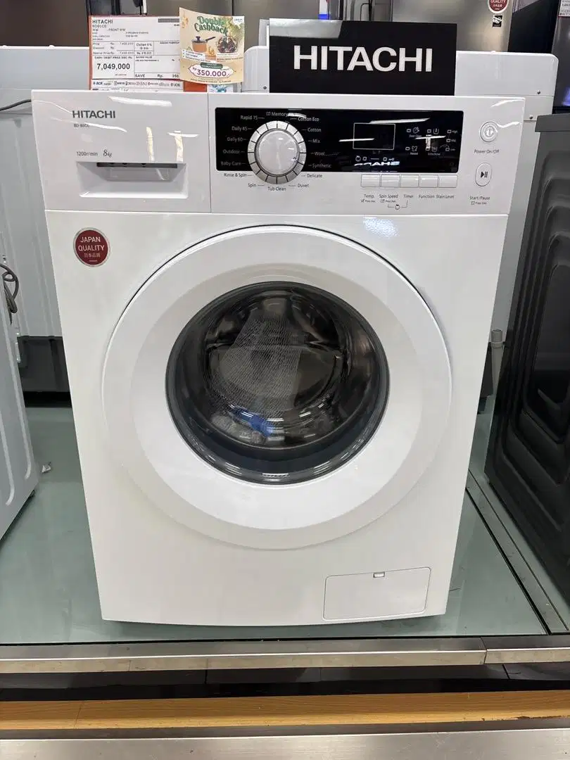 Mesin Cuci Hitachi Front loading 8Kg bisa dicicil