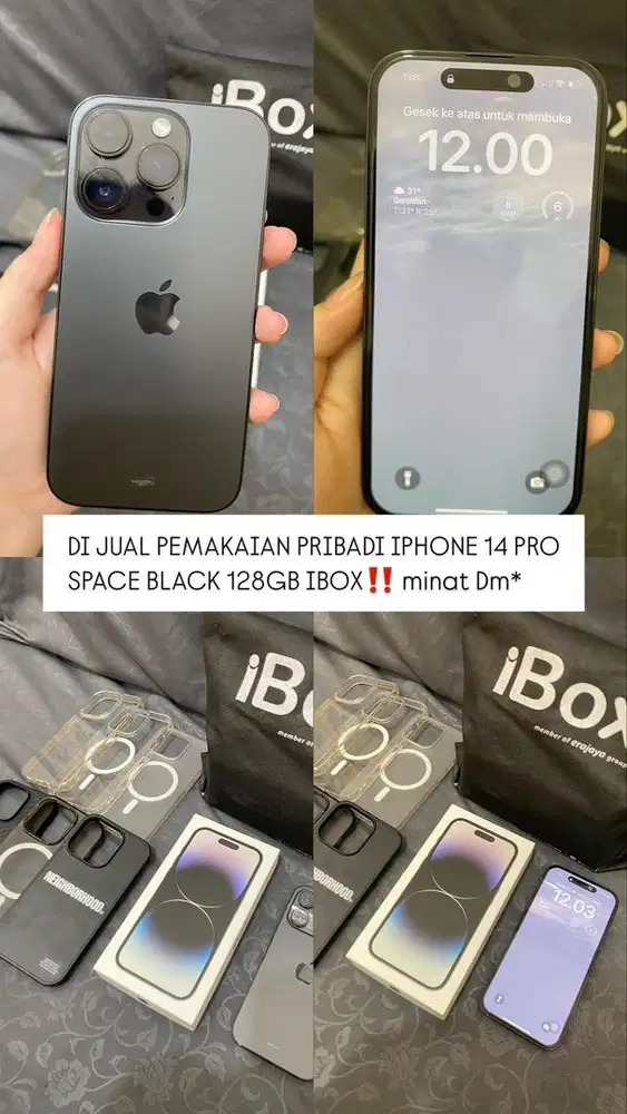 DI JUAL PEMAKAIAN PRIBADI IPHONE 14 PRO SPACE BLACK 128GB IBOX