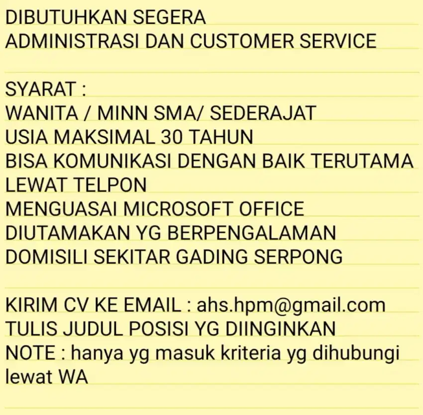 ADMINISTRASI DAN CUSTOMER SERVICE