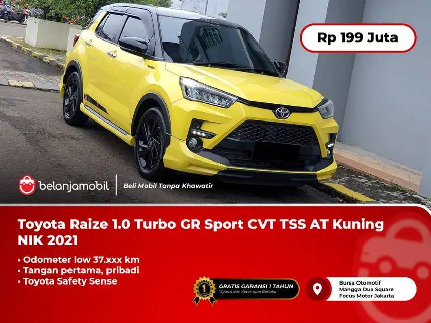[ LOW KM ] Toyota Raize 1.0 Turbo GR Sport TSS AT Kuning 2021 2022