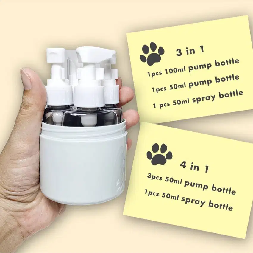 Travel bottle refill 4 in 1 bulat botol travelling