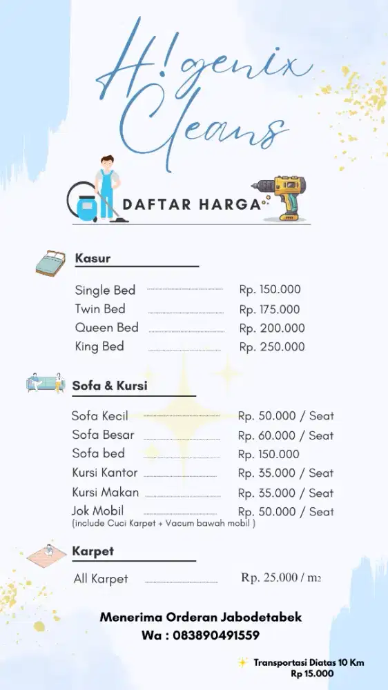 Jasa cuci hydro clean kasur cuci sofa bed cuci karpet cuci jok mobil