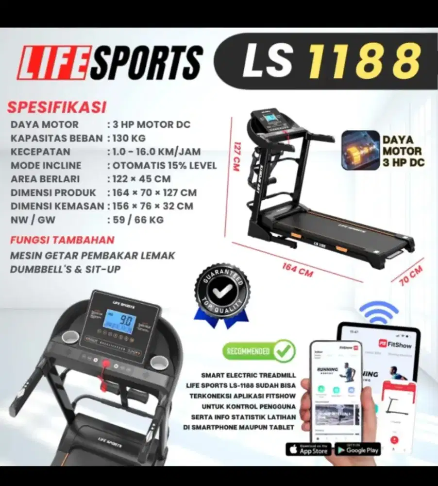 Treadmill electric ls 1188