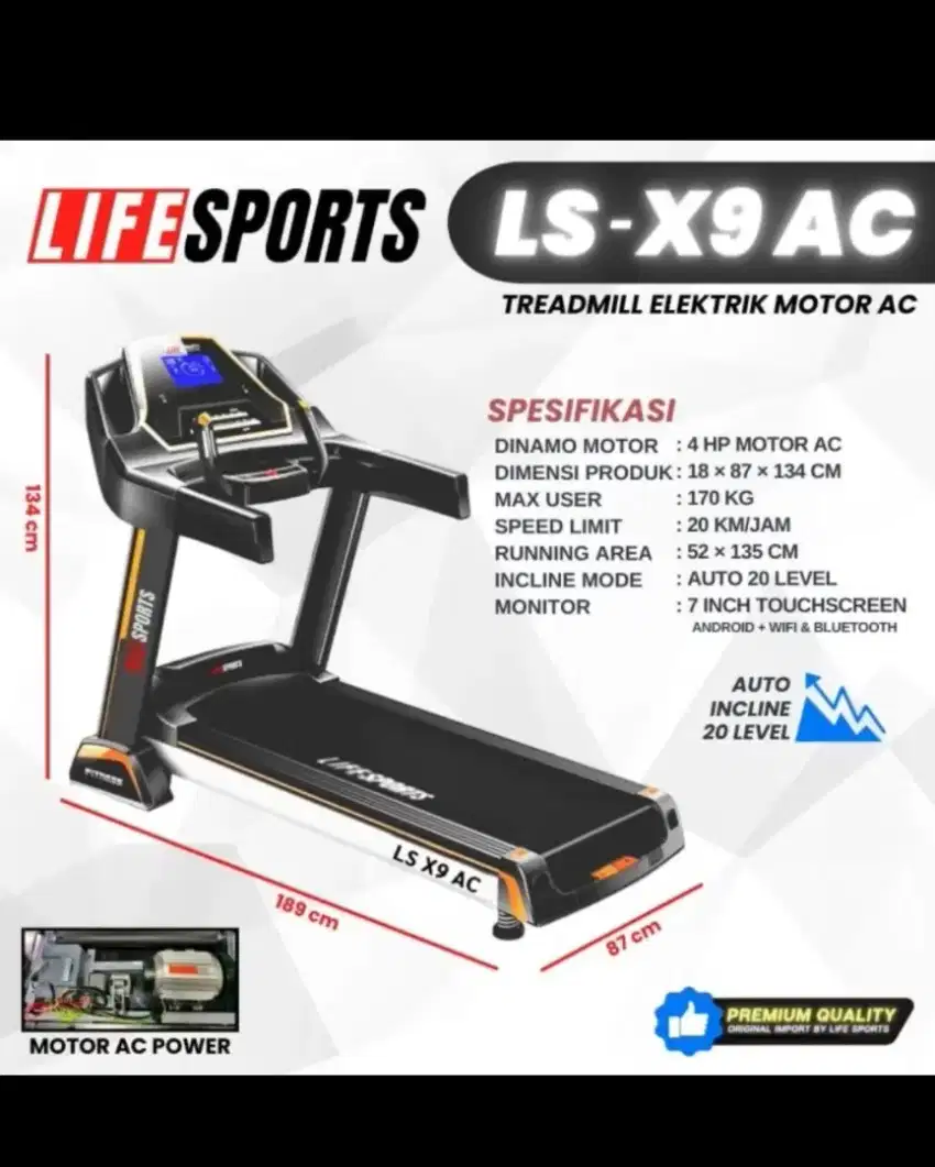 Treadmill electric ls x 9 AC