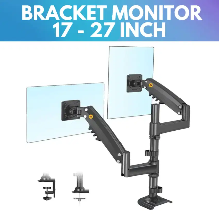 Braket/Bracket Monitor 17-27Inch Gas Spring Dual Arm Monitor NB H160