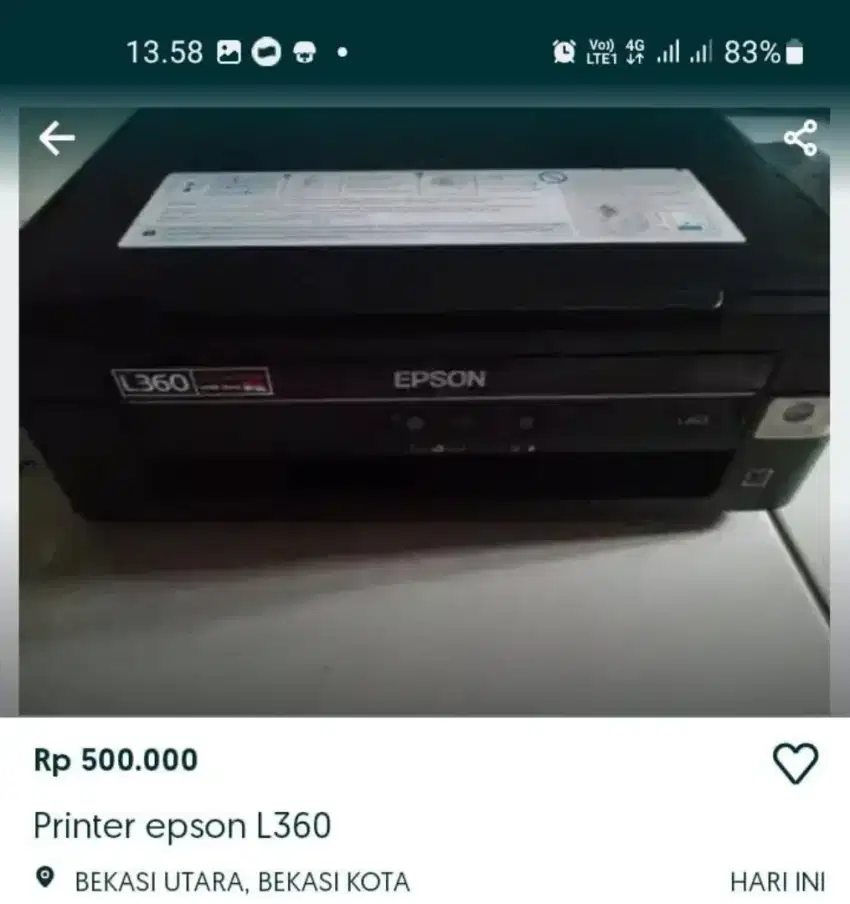 Printer epson type L 210, 360 dan 220