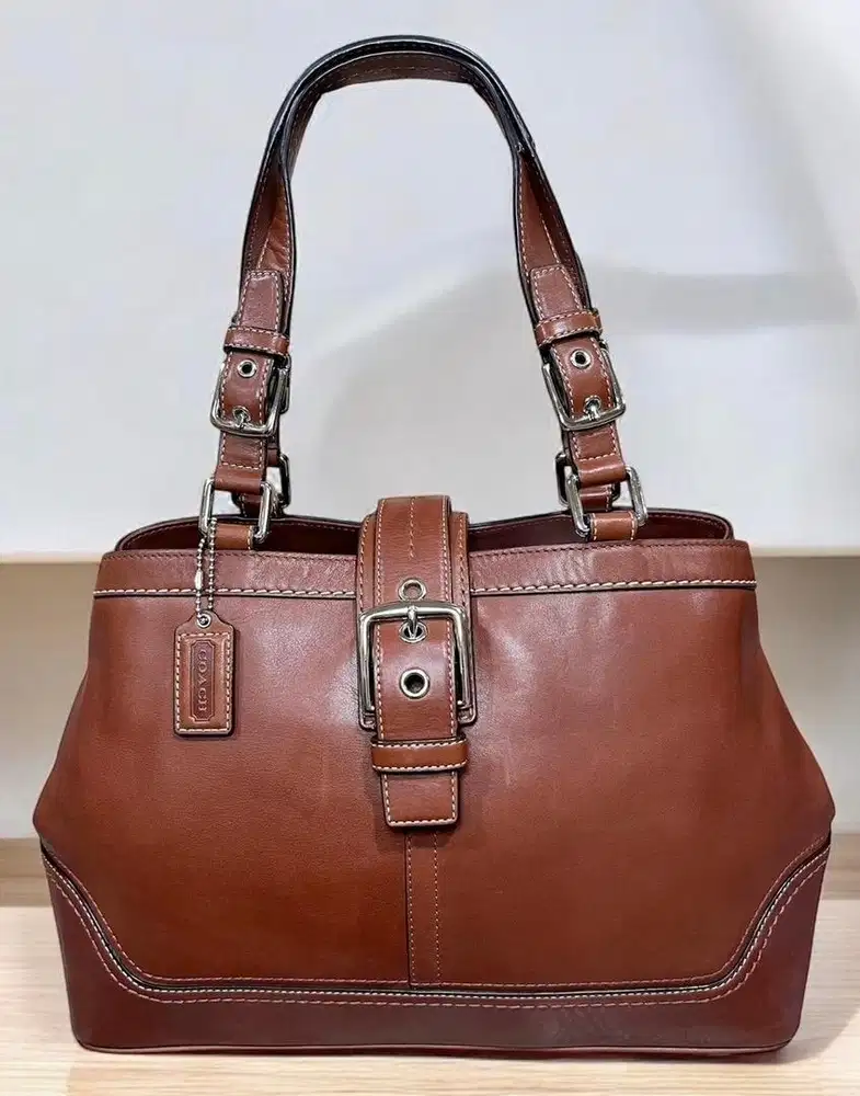 Vintage Rare Items Coach Hampton Leather Satchel