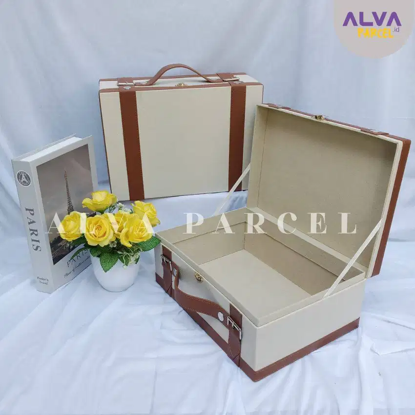 Box Hampers Model Koper Cream List Coklat | Box Souvenir