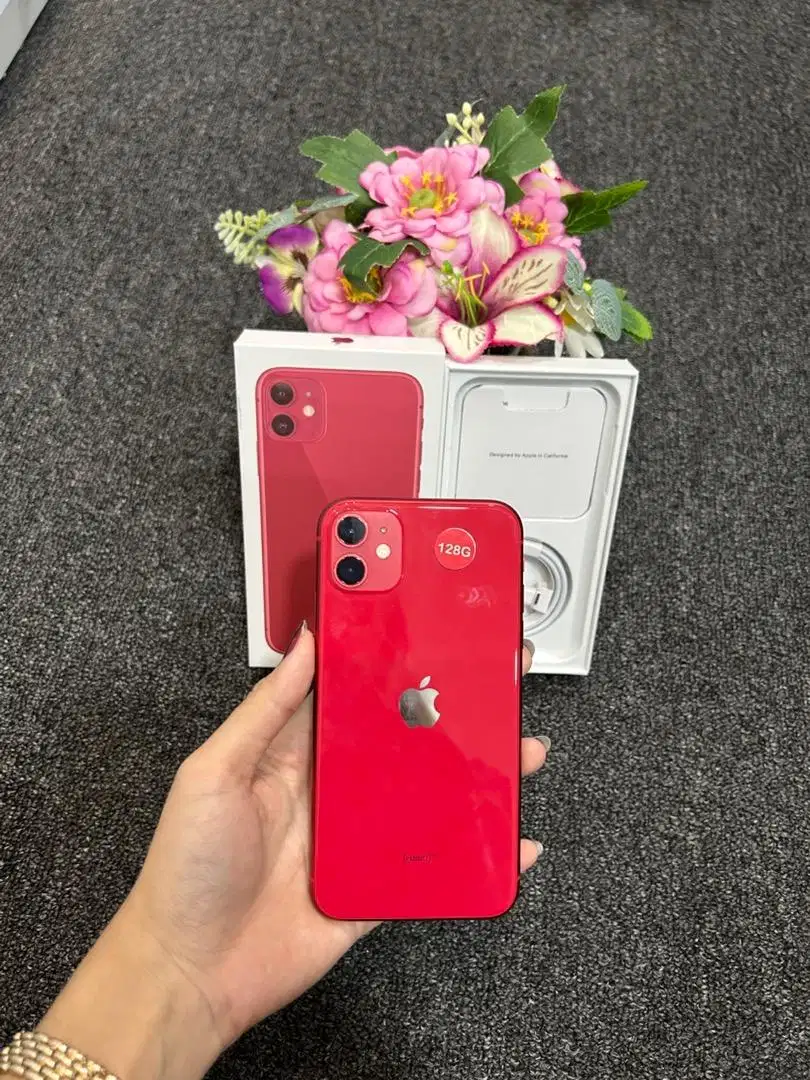 Iphone 11 Red 128Gb Mulus Nominus Fullset Bergaransi Menerima Tt