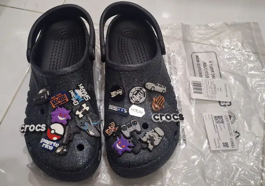Sandal Crocs Baya Glitter Clog Size 42 M 9 W 11 Preloved Original