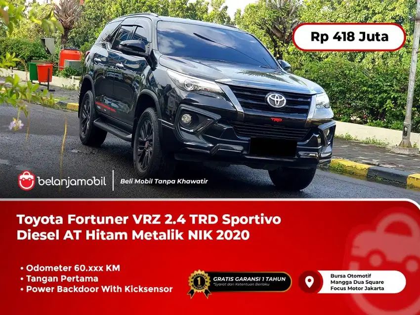 [KICK SENSOR] Toyota Fortuner VRZ 2.4 TRD AT Hitam Metalik 2020/2021