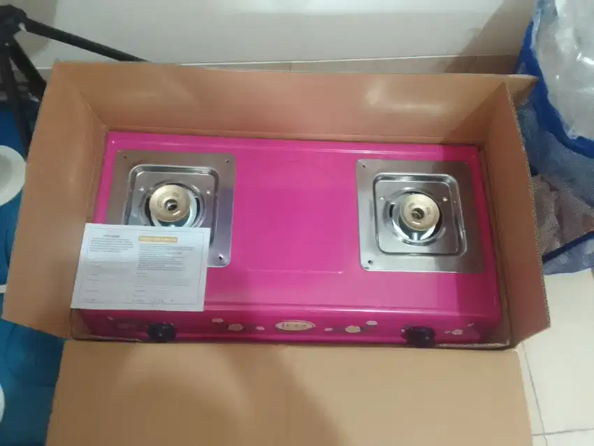 Jual kompor merk jezz warna pink dua tungku
