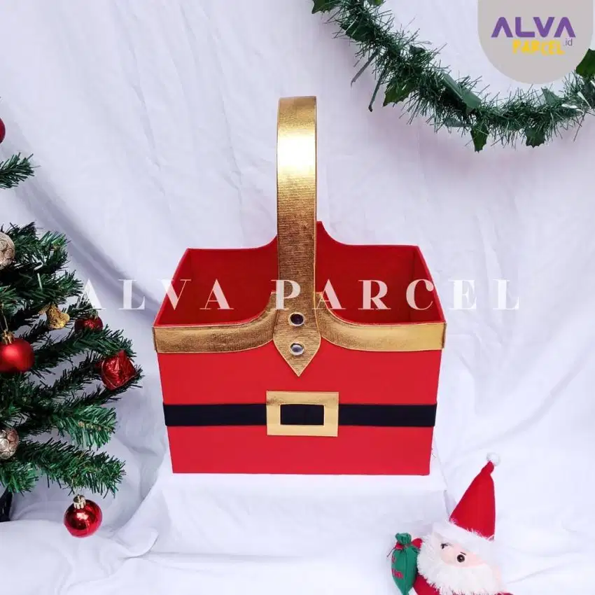Keranjang Parcel Natal 2024 Design Simple/ Tempat hadiah christmas