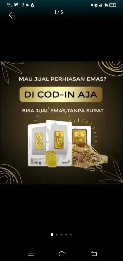 Terima jual-beli emas & berlian tanpa surat bentuk apapun bisa COD