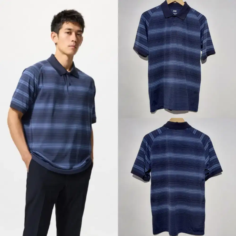 UNIQLO KAOS POLO DRY EX 68 BLUE BARU ASLI ORIGINAL