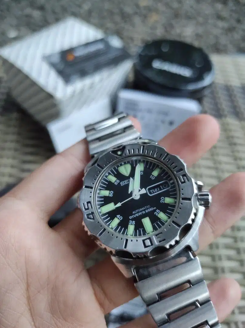 Jam Tangan Seiko Black Monster SKX977 Vintage Automatic