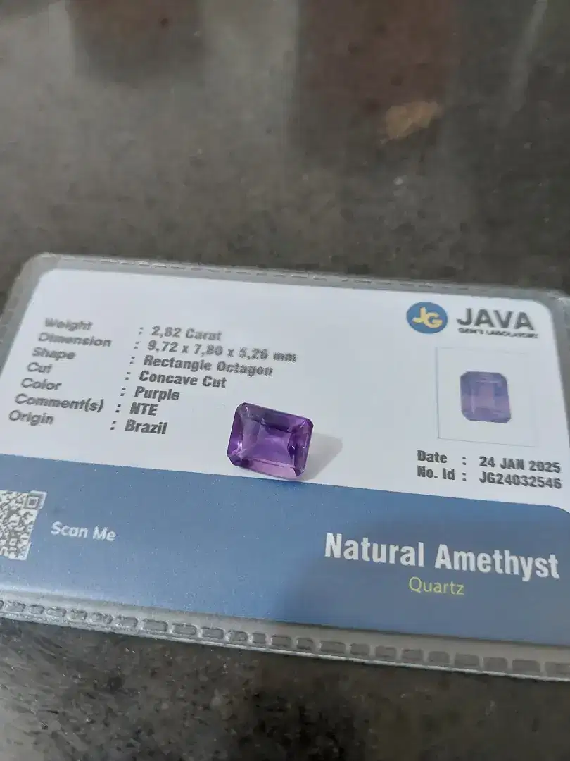 Batu permata Natural Amethys/ kecubung Bermemo