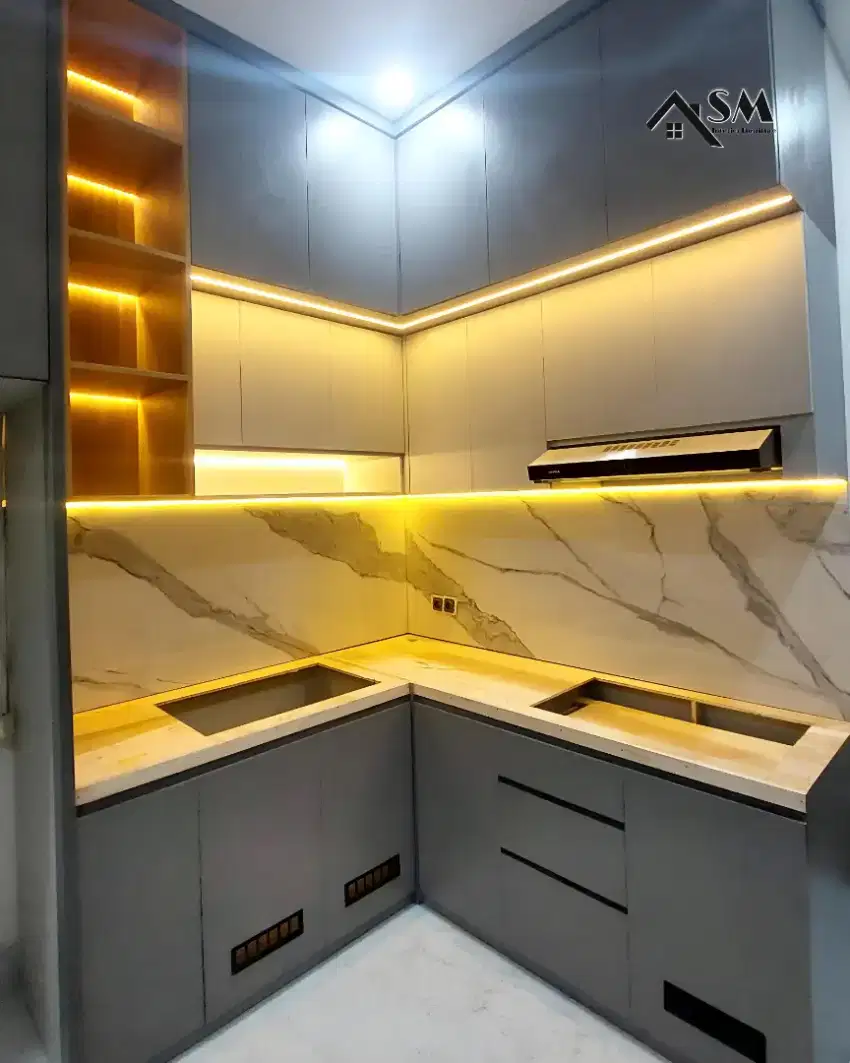 Furniture HPL . Kitchenset , Lemari , Backdrop TV , Meja Belajar DLL