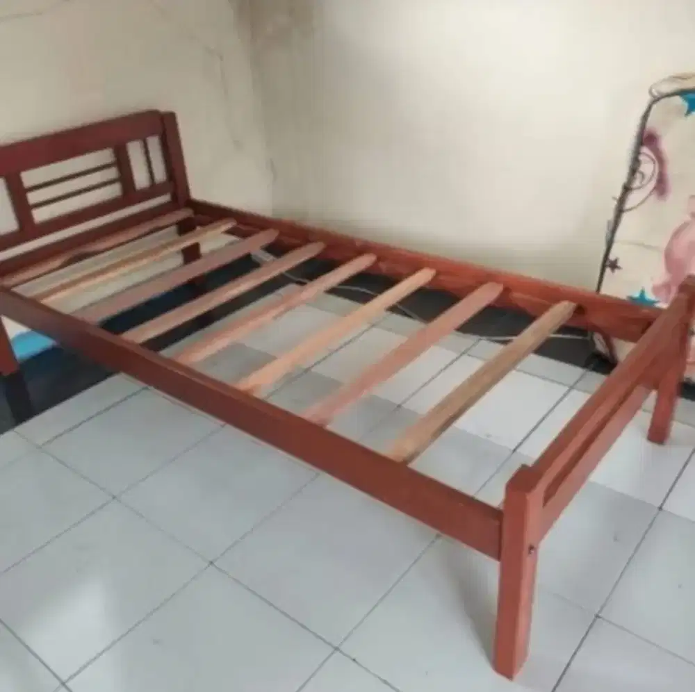 Dipan Kayu Jati, Ranjang Kayu Jati, Tempat Tidur Sandaran Kayu Jati