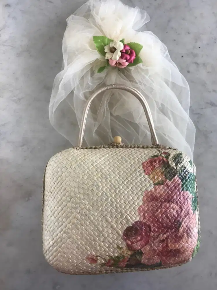 Tas pandan decoupage free tile bunga