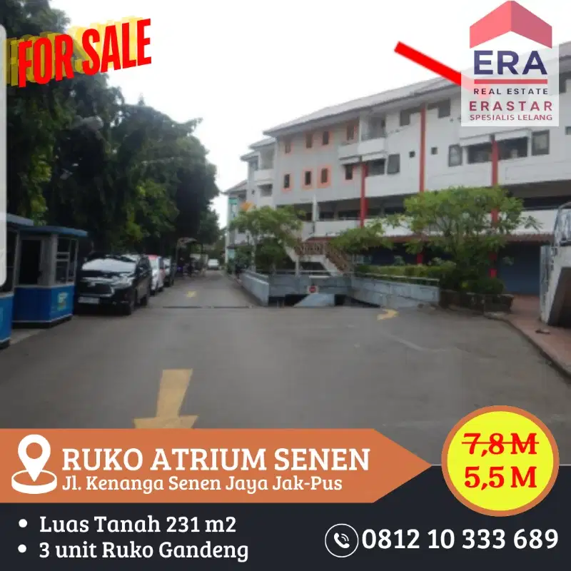 RUKO 3 UNIT GANDENG ATRIUM SENEN